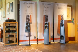 YG Acoustics' Peaks range of loudspeakers, showing the Tor, Talus and Summit models.